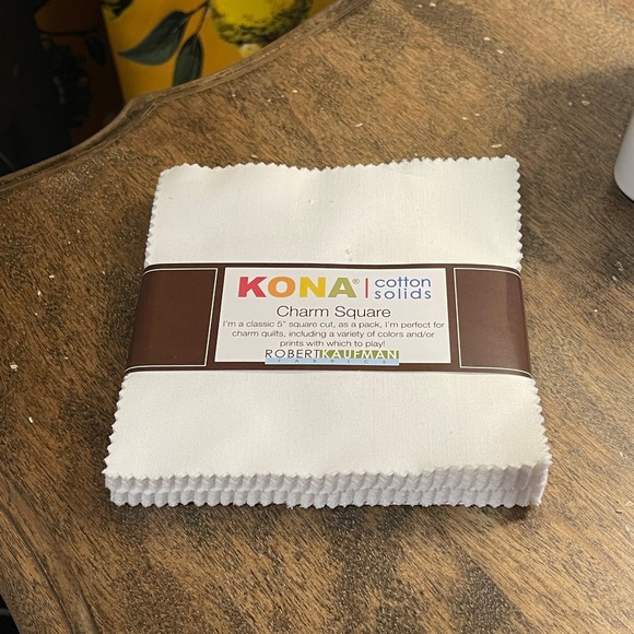 Robert Kaufman Other - Robert Kaufman Kona Cotton Solids White Charm Square 42pc 5in Pack CHS-120-42